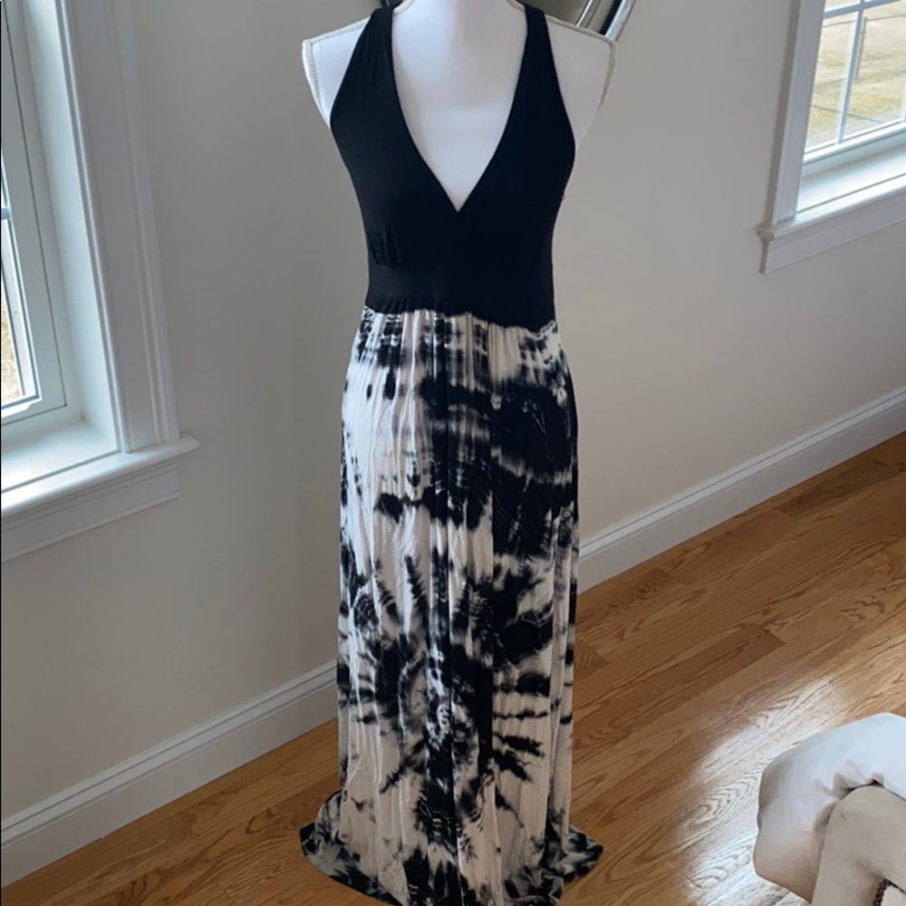 Green Dragon Tie die maxi dress